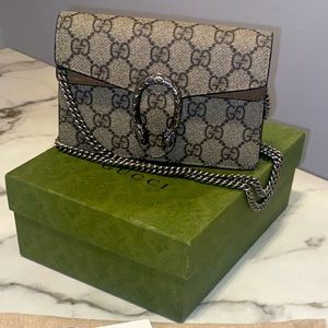 Gucci Dionysus super mini printed coated canvas and suede shoulder bag